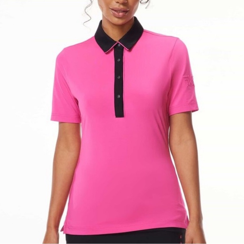 PXG Fuchsia Pink and Black Golf Polo Top Size XS